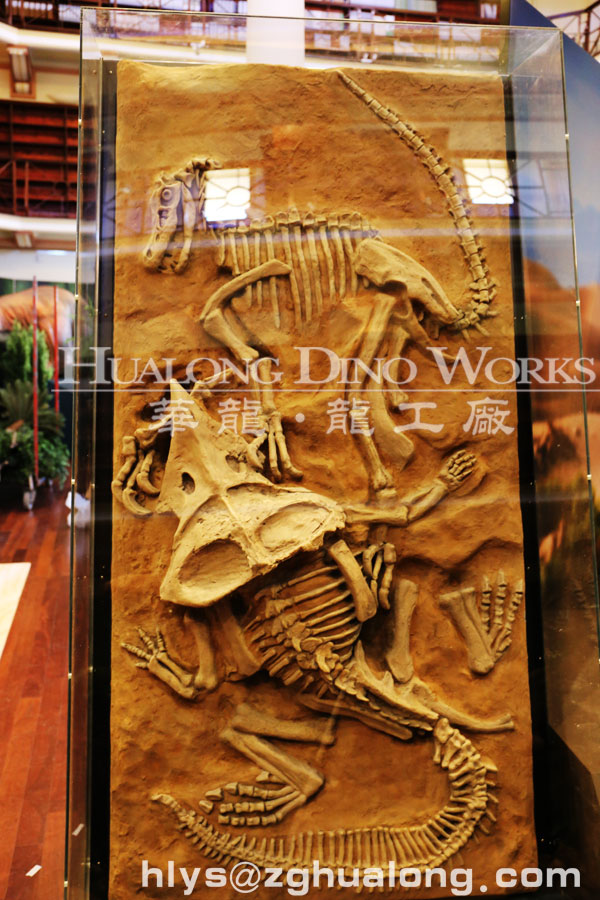 华龙艺术打斗恐龙骨架