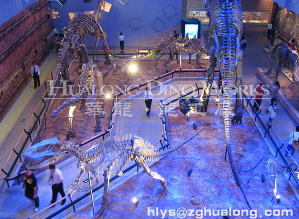 华龙艺术效果逼真的仿真恐龙骨架摆件
