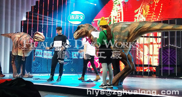 华龙艺术舞台道具不藏腿霸王龙皮套