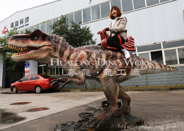 华龙艺术小朋友骑乘仿真霸王龙模型