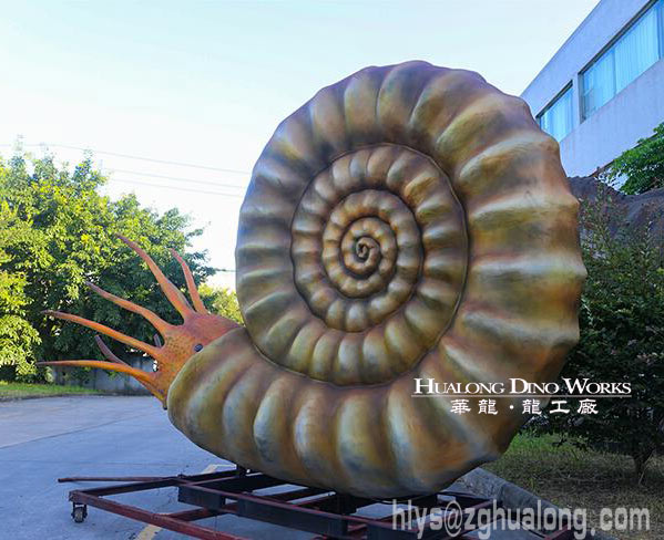 华龙艺术工艺精湛仿真菊石摆件