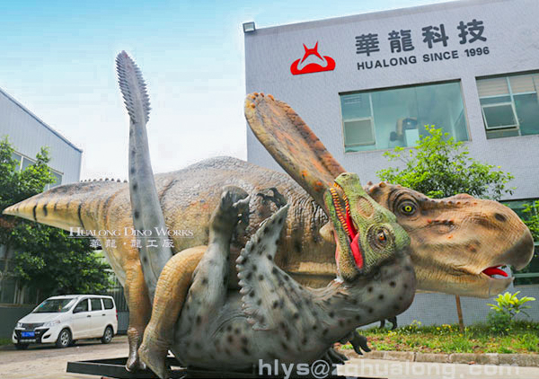 华龙艺术仿真打斗恐龙模型