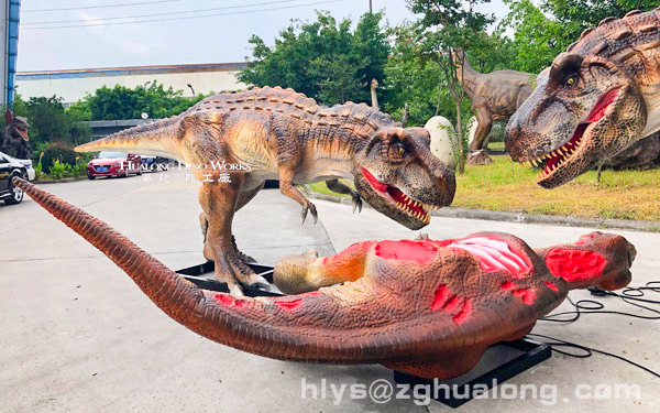 华龙艺术新颖仿真打斗恐龙机模8M
