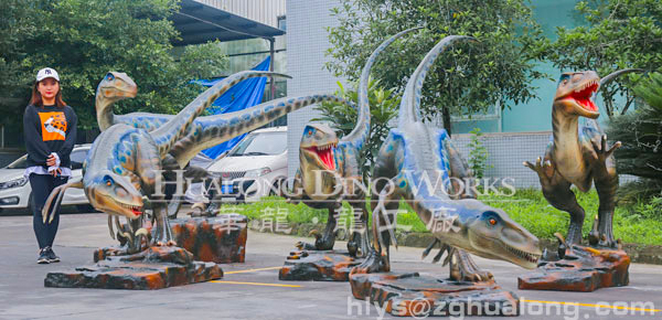 华龙艺术侏罗纪公园仿真机械迅猛龙4M