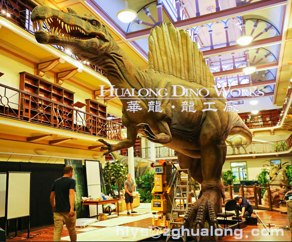 华龙艺术博物馆室内大型仿真棘龙模型15M