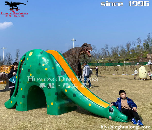华龙艺术 户外亲子恐龙乐园 儿童恐龙滑滑梯摆件