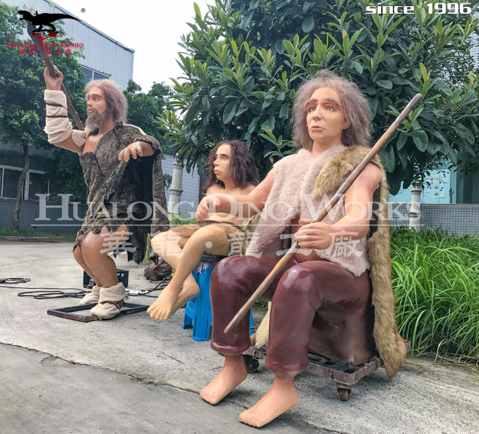 华龙科技 原始人物打猎场景