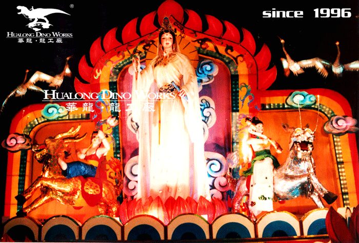华龙科技 庙会大型花灯主题 高10M南海观世音菩萨彩灯活动展览