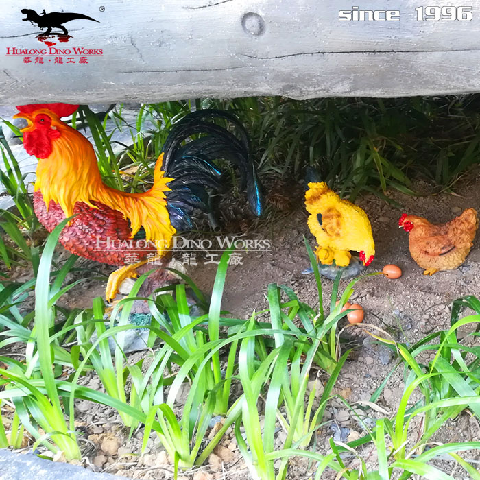 华龙科技 户外田园大型仿真公鸡装饰摆件